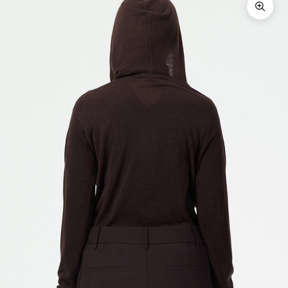 Tibi Skinlike Mercerized Wool Shrunken Hoodie - Picture 3 of 7